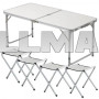 Складной стол для пикника Folding Table 120х60см + 4 стула белый